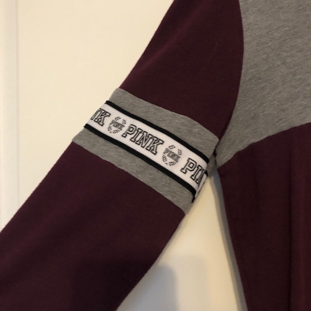 PINK Maroon 3/4 length sleeve tee - Picture 3 of 6